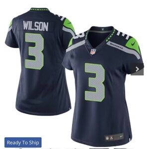 Seahawks no 3 Nike Russell Wilson College navy football jersey size 12 seattle